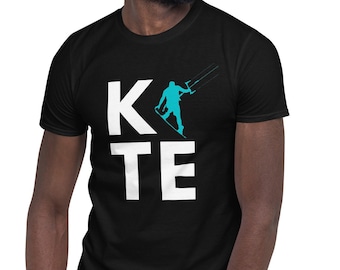 Kitesurfing kitesurf t-shirt | Kiteboarding kiteboard tshirt | Kite surfing | Surf surfer surfen geschenk tee | Black navy grey soft t shirt