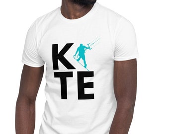 Kitesurfing kitesurf t-shirt | Kiteboarding kiteboard tshirt | Kite surfing | Surf surfer surfen geschenk tee | White grey soft t shirt