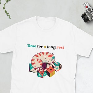 Dungeons and Dragons T-Shirt | Dnd | D&D | Long Rest T-Shirt | Katze | Herren T-Shirt | Damen T-Shirt | Unisex weiches weiß graues T-Shirt