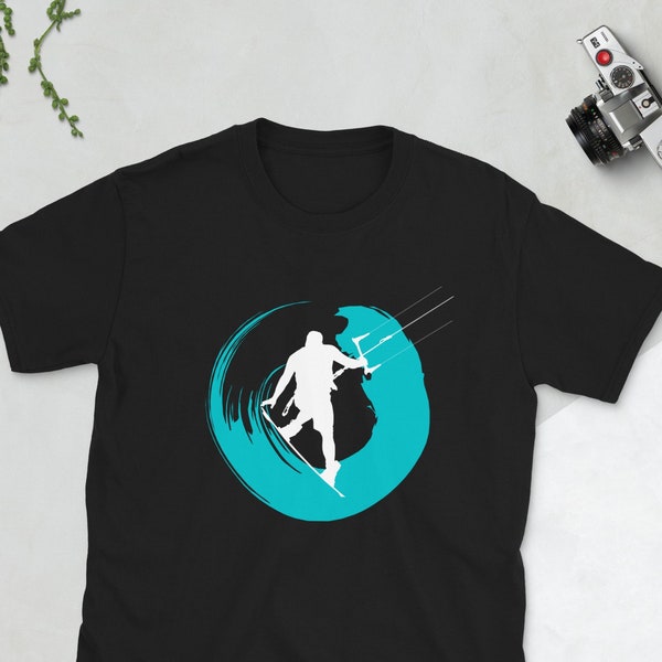 Kitesurfing kitesurf t-shirt | Kiteboarding kiteboard tshirt | Kite surfing | Surf surfer surfen geschenk tee | Black navy grey soft t shirt