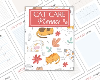 Cat Care Planner Printable, Cat Health Tracker PDF, Vet Visits & Medication Log