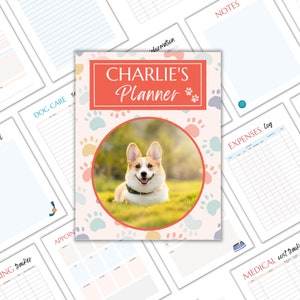 Personalized Dog Care Planner Printable, Includes Name & Photo, Dog Care Binder, Pet Planner, Pet Care Planner, Pet Care Binder, Pet Records