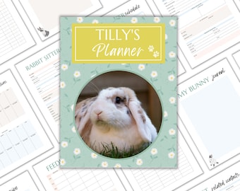 Rabbit Care Planner Printable, Personalized Pet Binder with Name & Photo, Bunny Health Tracker PDF