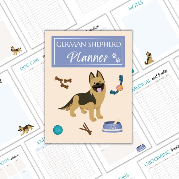 German Shepherd Dog Care Planner: Pet Organizer (US Letter & A4) (Digital Download)