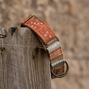 Rustic Dog Collar | Boho Pet Collar | Aztec Wide Martingale Collar for Dogs | "SIENNA"