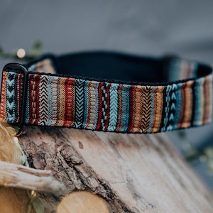 Aztec Dog Collar | Mexican Pet Collar | Boho Wide Martingale Collar for Dogs | "KALYANI"