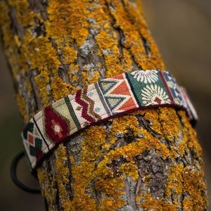 Aztec Martingale Dog Collar: Tribal Boho Pet Collar "XUAH"