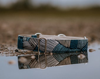 Collier géométrique pour chien : martingale aztèque bohème « AQUALIS »