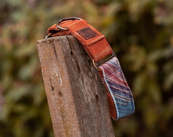 Velvet Dog Collar | Luxury Pet Collar | Boho Wide Martingale Collar for Dogs | "GAIA"