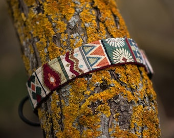 Aztec Dog Collar | Tribal Pet Collar | Boho Wide Martingale Collar for Dogs | "XUAH"