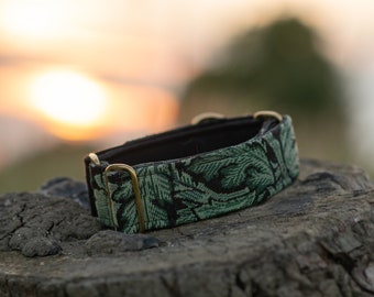 Botanical Martingale Dog Collar: Floral Leaf Print "ACANTHUS"