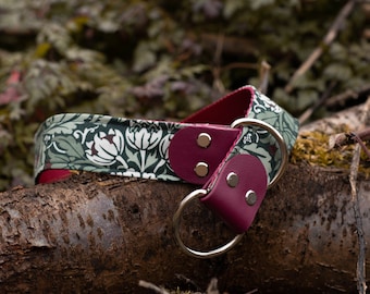 Botanical Dog Slip Collar: Spring Floral Biothane, Custom Fit "DIANTHA"
