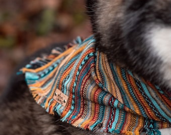 Woven Dog Bandana with Frayed Edges "KALYANI"