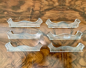 Set of 6 crystal knife rests, mid century