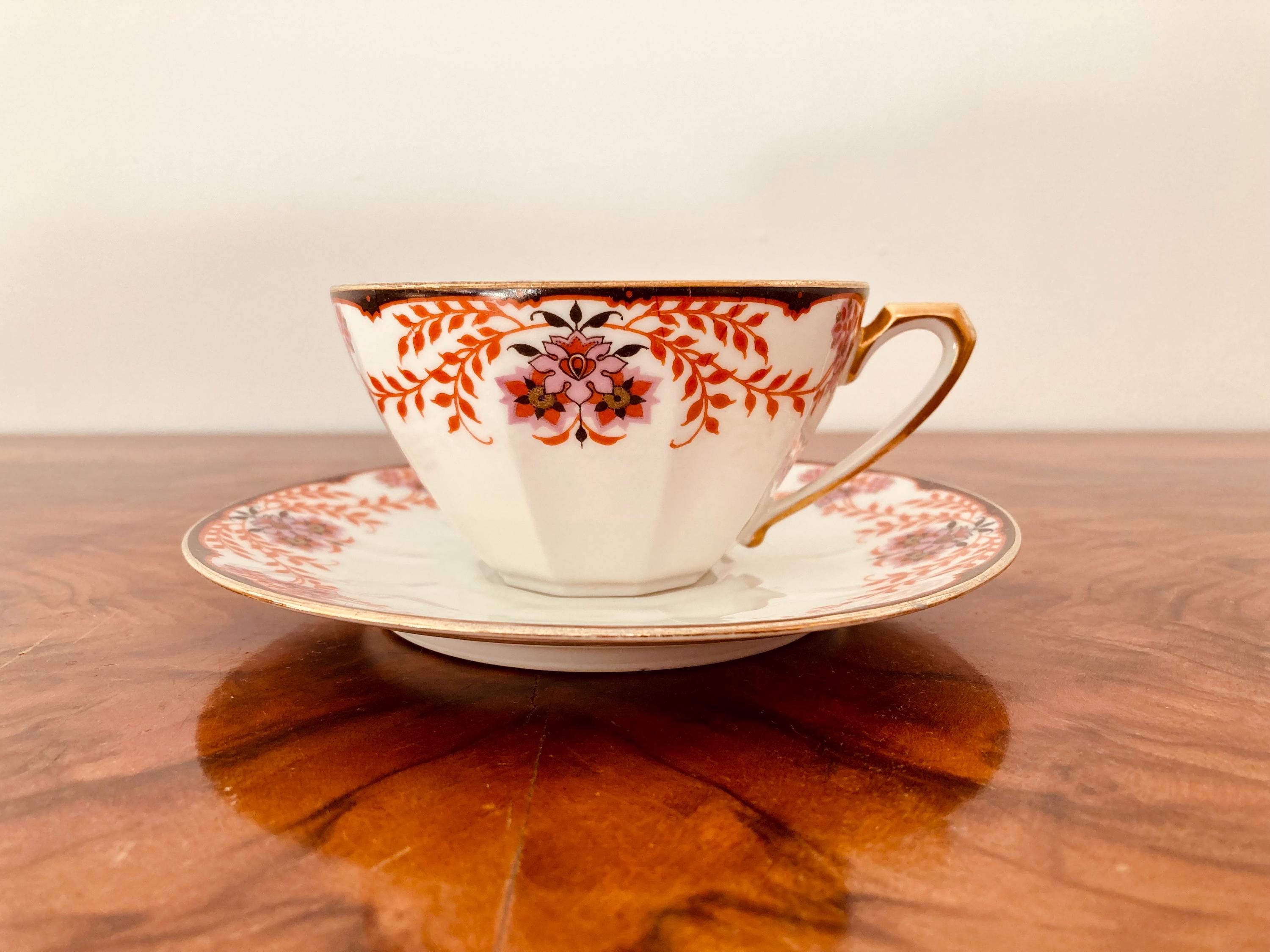 リモージュ磁器、A.ジロー、コーヒーまたは紅茶6点セットとケーキ皿12 