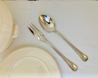 Christofle Paris: Serving cutlery consisting of serving fork and serving spoon, model America