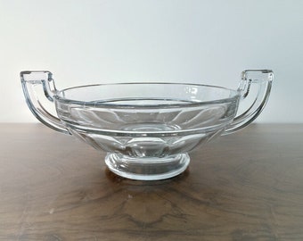 Clear round Art Deco bowl Val Saint Lambert from 1935. Model: Coupe Noémie