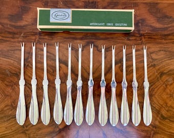 Gense: Set of 12 silver-plated lobster forks