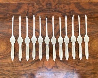 Wiskemann: set of 12 silver-plated lobster forks in a classic design