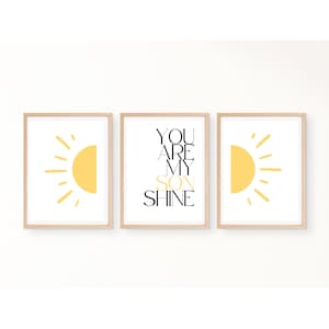 Du bist mein SONshine Baby Boy Kinderzimmer, Baby Shower, Party Set von drei Digital druckbare Kunstwerk