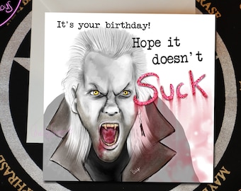 Lost Boys Card - With Blood Red Glitter!