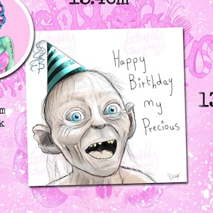 Carte d'anniversaire Gollum Le Seigneur des anneaux - Ma précieuse ! - Cartes de films - Horreur -