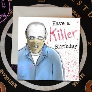 Cartão Hannibal Lecter - Terror - Silêncio dos Inocentes - Engraçado - Halloween - cinema de aniversário