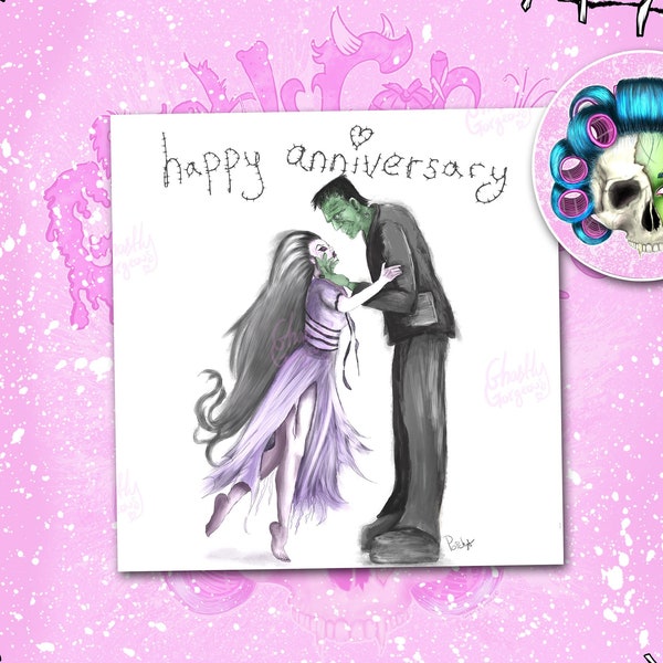 Happy Anniversary Card - Frankenstein's monster