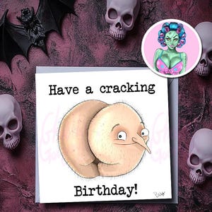 Carte d'anniversaire craquante - Bande dessinée mignonne de fesses - Coquine - Carte grossière - Carte d'anniversaire pour lui - Cadeau d'anniversaire drôle