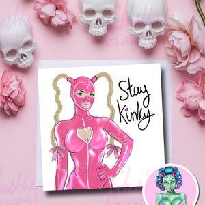 Kinky BDSM Karte - Stay Kinky - Geburtstag/Valentinstag - Rude Karten - S&M Karten - Kinky Paar Karte - Sexy Karten - Kinky Art - Latex Erwachsene