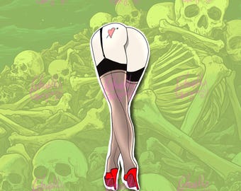 Burleska ben laminerade klistermärken - Kinky Smut Sexy