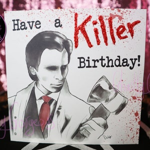 Biglietto di compleanno American Psycho - Patrick Bateman - Biglietto d'auguri - Biglietto horror - Biglietto film