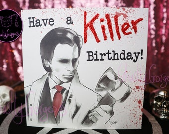 American Psycho Geburtstagskarte: Patrick Bateman Horrorfilm Grußbild