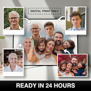 Ritratto personalizzato dei tuoi cari, ritratto di famiglia personalizzato da una foto, regalo di Natale perfetto, arte commemorativa premurosa, acquerello