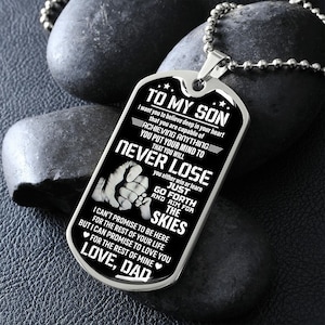 Dog tag necklace for son clearance