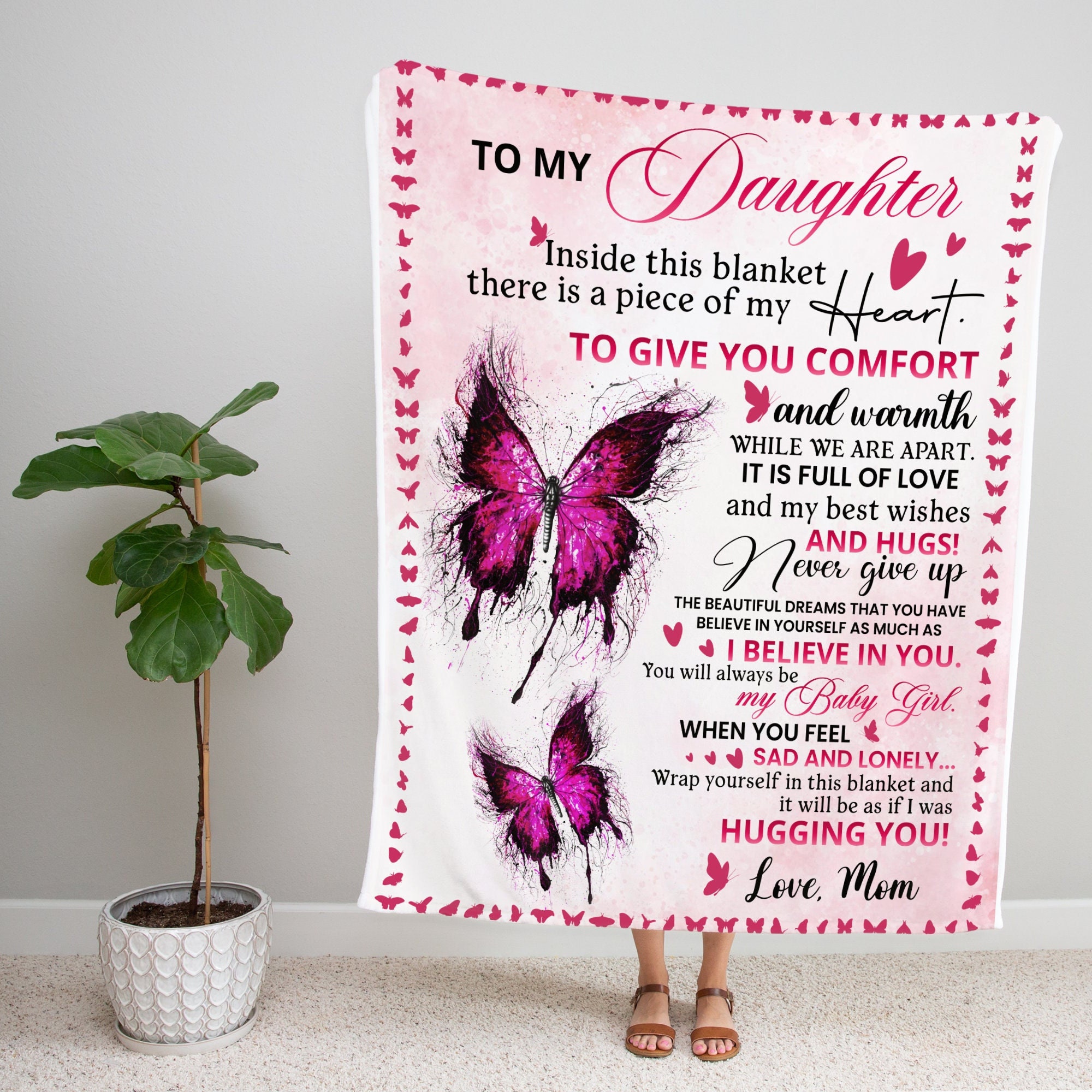 To My Daughter Throw Blanket, Mom to Daughter Gift, Daughter Gift Idea
