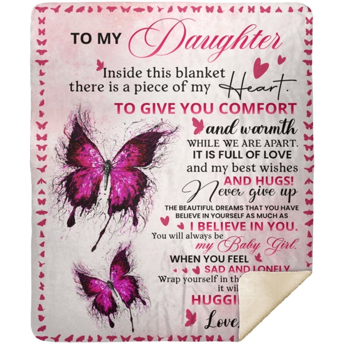 To My Daughter Throw Blanket, Mom to Daughter Gift, Daughter Gift Idea