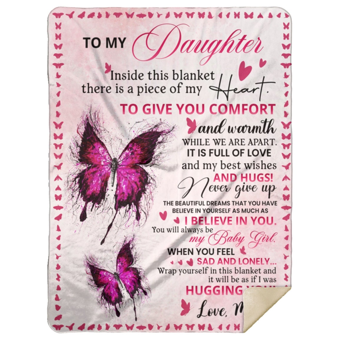 To My Daughter Throw Blanket Mom to Daughter Gift Daughter Etsy