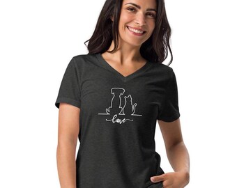 Animal love t shirt, dog and cat lovers gift tee, rescue, shelter, foster, adopt, paw print, Women’s relaxed v-neck t-shirt