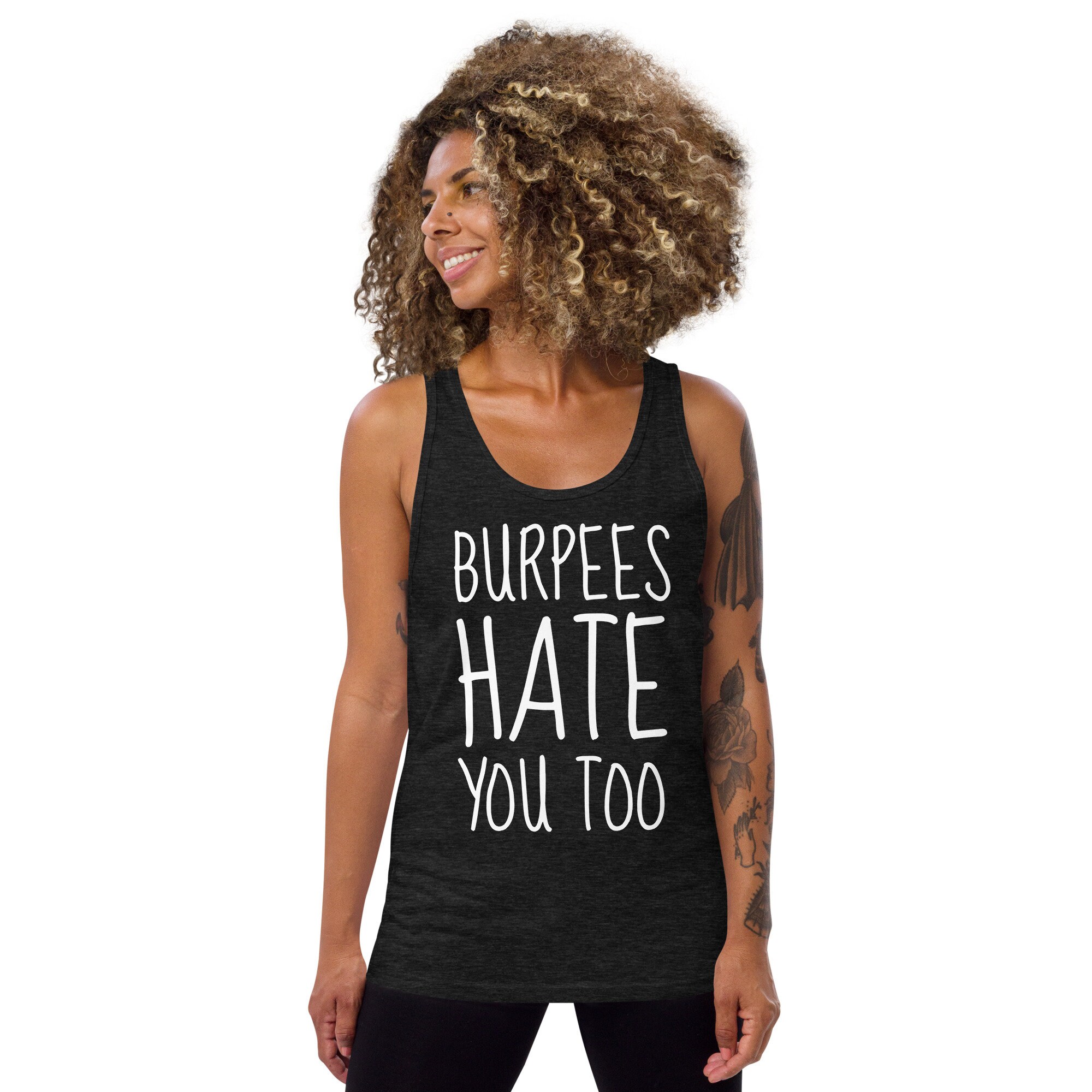 T-shirt Homme Crossfit 'Burpees Hate You Too' - Blanc, Coton, Personnalisé, Neuf Avec étiquettes