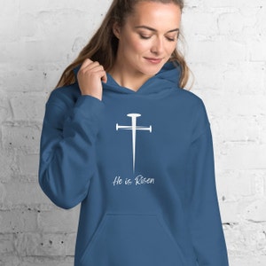 He is Risen hooded sweatshirt, Easter hoodie, resurrection, Christian, religious, Jesus, Unisex Hoodie