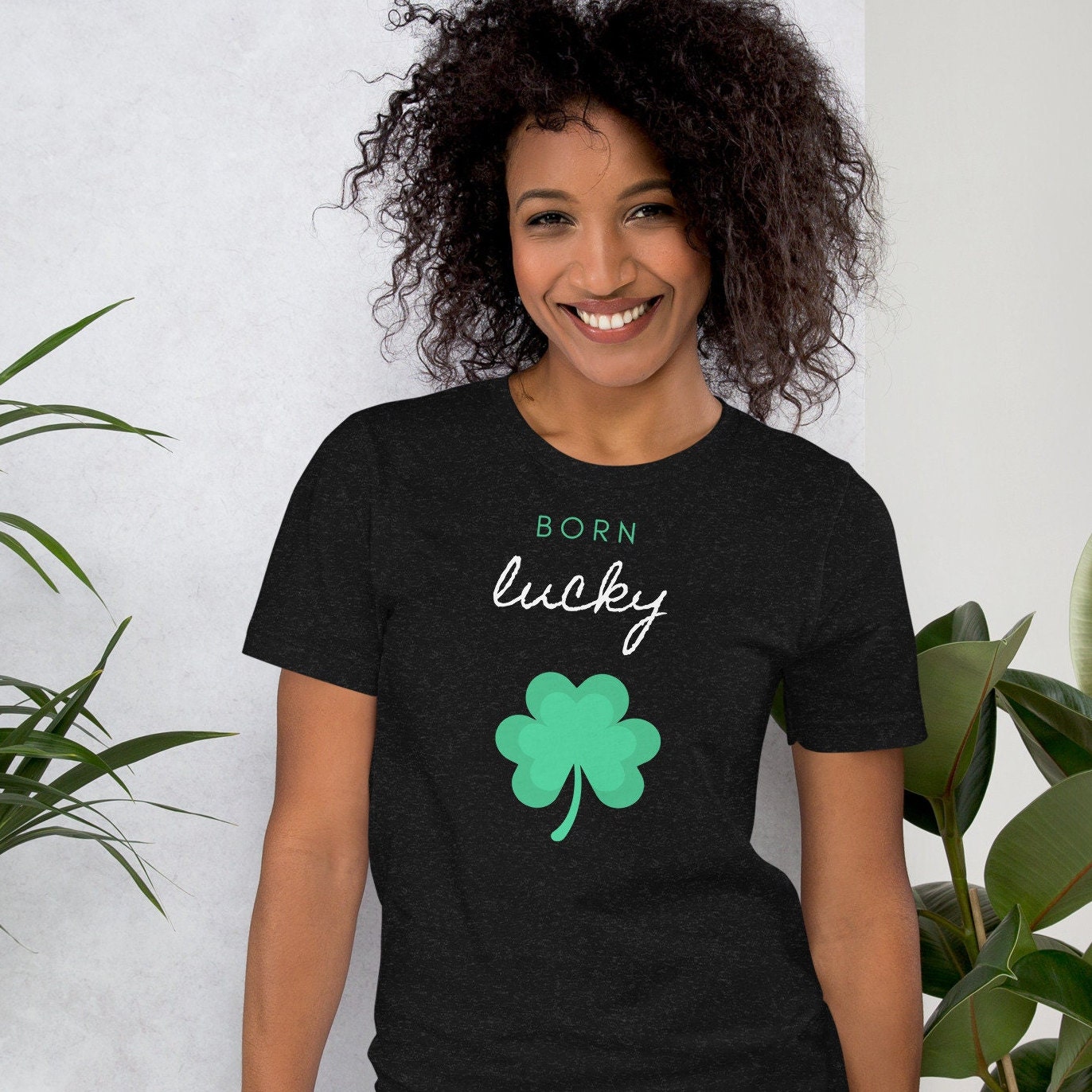Women's St. Patrick's Day Clover T-Shirt - "Blessed And Lucky" & "I'm One Lucky Mama" Graphic Tees (Large, Black)