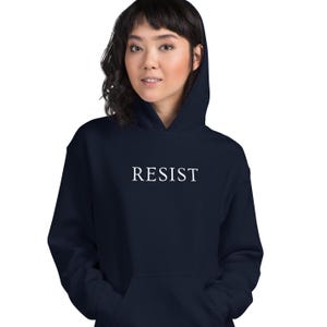 Resist hooded sweatshirt, protest hoodie, rise up, support democracy, democrat, anti-Trump, politics, vote, Unisex Hoodie