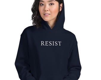 Resist hooded sweatshirt, protest hoodie, rise up, support democracy, democrat, anti-Trump, politics, vote, Unisex Hoodie