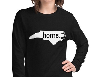 North Carolina home long sleeved tee, North Carolina tee, home state tee, Unisex Lightweight Long Sleeve Tee