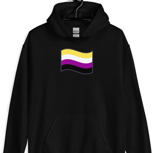 Non Binary flag hoodie, pride hooded sweatshirt, pride month hoodie, Unisex Hoodie