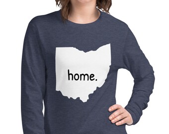 Ohio Home Long Sleeved Tee, Ohio Tee, Home State Tee, Unisex