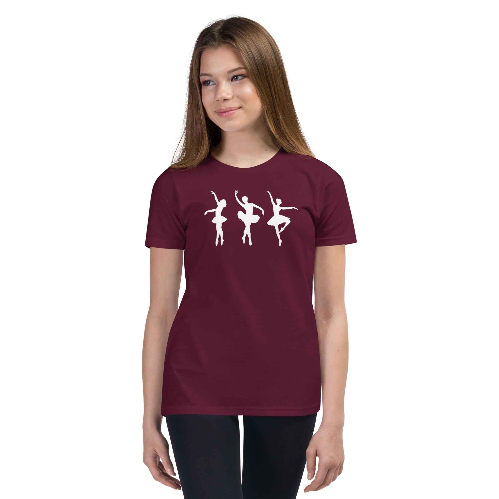 T-shirt Ballet Ballerine - Cadeau Pour Danseuse Enfant/femme - Motif Art De La Danse, Coupe Classique Coton