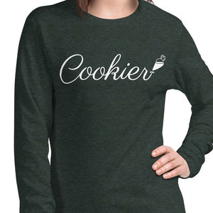 Cookier long sleeved tee, cookie tee, baker tee, baking, sugar cookies, cookie decorating, Unisex Lightweight Long Sleeve Tee