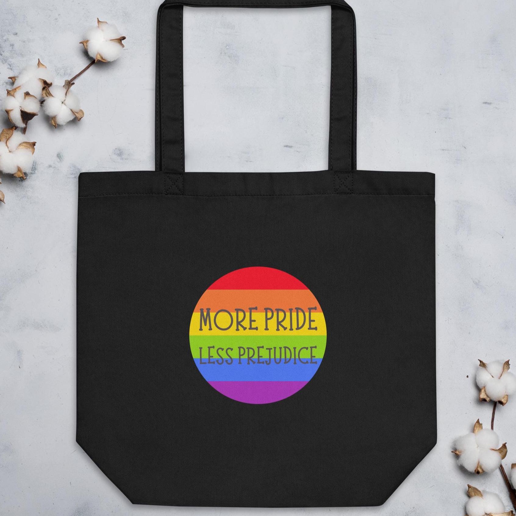 More Pride Less Prejudice Reusable Tote Bag, LGBTQ Tote, Pride